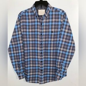 Weatherproof Blue and Gray Casual Button Down Shirt